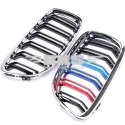 BUMPER GRILL COMPATIBLE WITH BMW 3 SERIES E90 2008-2012 LCI BUMPER GRILL CHROME M COLOUR