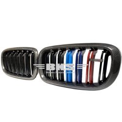Front Bumper Grill Compatible With Bmw X5 F15 2014-2018 X6 F16 2015-2019 Front Bumper Grill Carbon Fiber Look M Colour