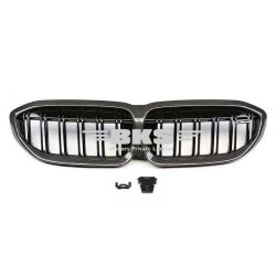Bumper Grill Compatible With Bmw 3 Series G20 2018-2021 Front Bumper Grill Carbon Fiber Look