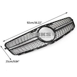 Front Bumper Grill Compatible With Mercedes Benz C Class W204 2007-2014 Front Bumper Grill W204 Grill Diamond Silver