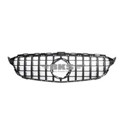 Front Bumper Grill Compatible With Mercedes Benz C Class W205 2019-2022 Front Bumper Grill W205 Grill Gtr Black Lci