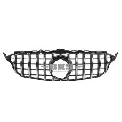 Front Bumper Grill Compatible With Mercedes Benz C Class W205 2019-2022 Front Bumper Grill W205 Grill Gtr Silver Lci